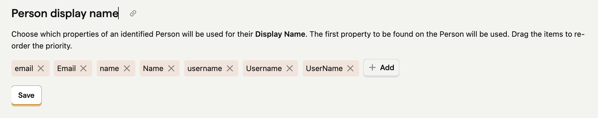 Where to change the display name in project settings