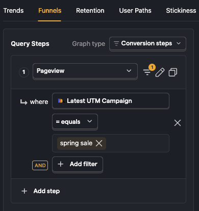 Filtering UTM properties