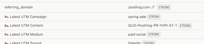 Sample UTM properties